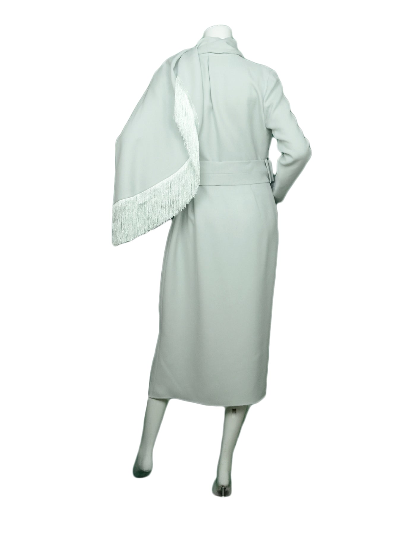 Ralph & Russo NWT Mint Fringed Silk-Crepe Midi Dress IT46/US 10 rt. $6 ASC Resale Ralph & Russo NWT Mint Fringed Silk-Crepe Midi Dress IT46/US 10 rt. $6 ASC Resale