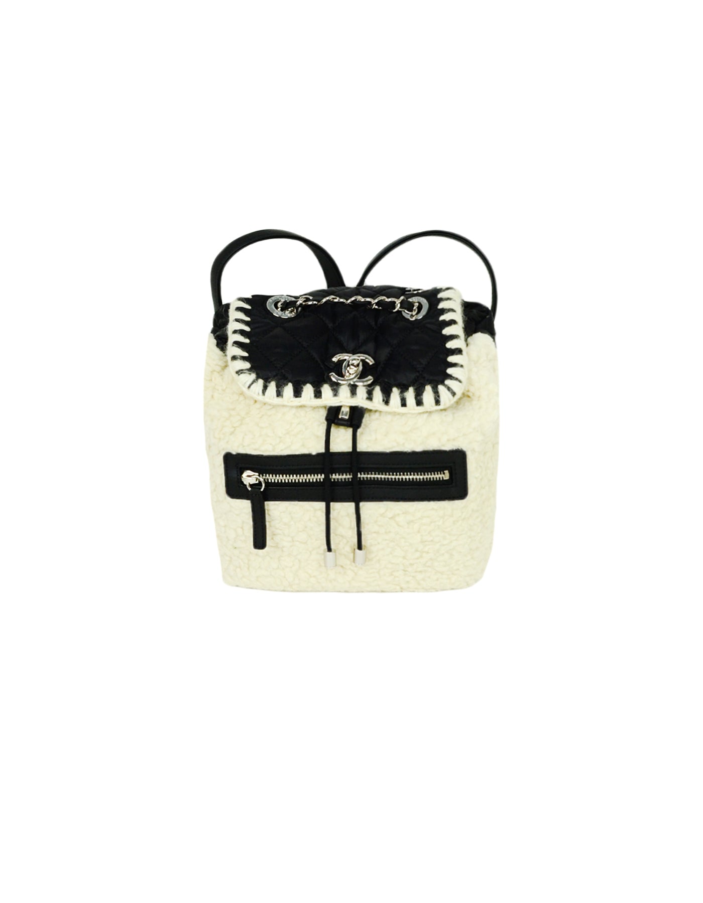 Chanel Black/Ecru Nylon & Shearling Coco Neige Backpack – ASC Resale