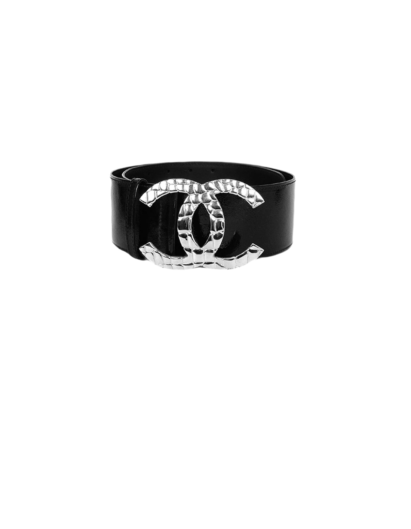 Chanel Black Patent Leather Wide Belt with Quilted CC Logo sz 80/32 – ASC  Resale