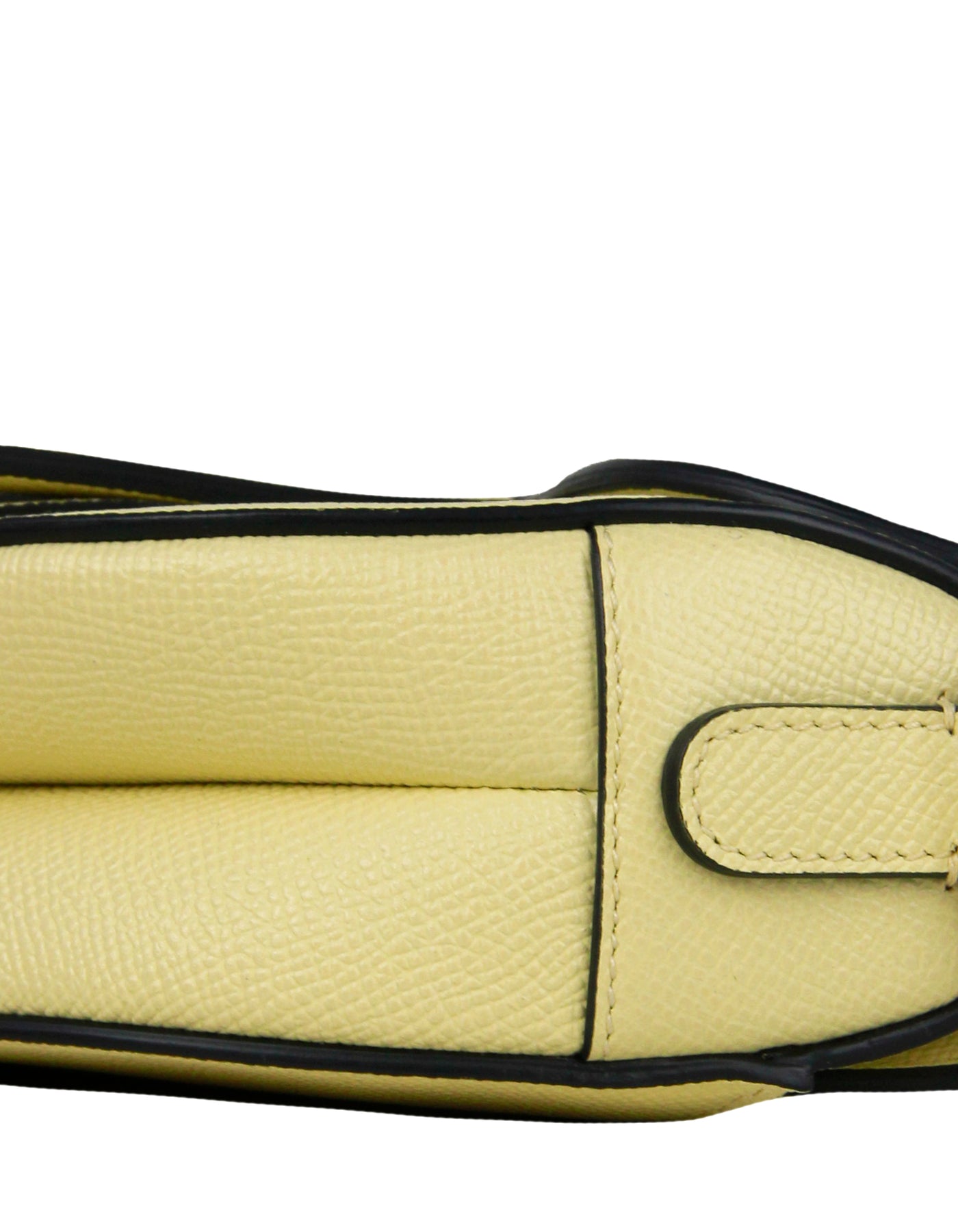 Christian Dior 2021 Yellow Grained Calfskin Leather Mini Saddle