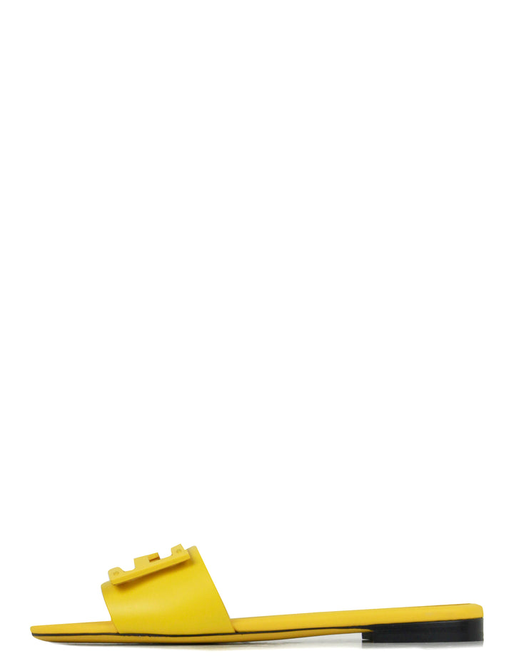 Fendi Yellow Leather Logo Detailed Slides sz 39.5 – ASC Resale