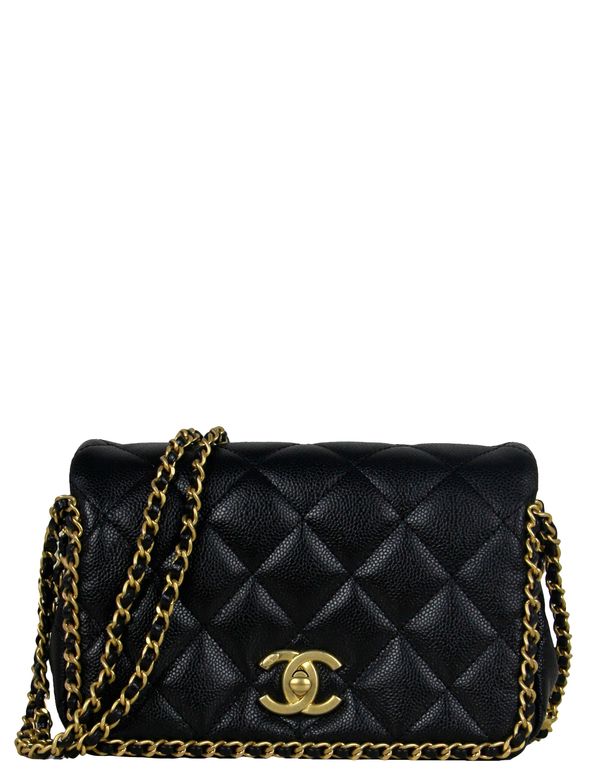 Black caviar mini flap with adjustable chain and heart on CC! : r/chanel