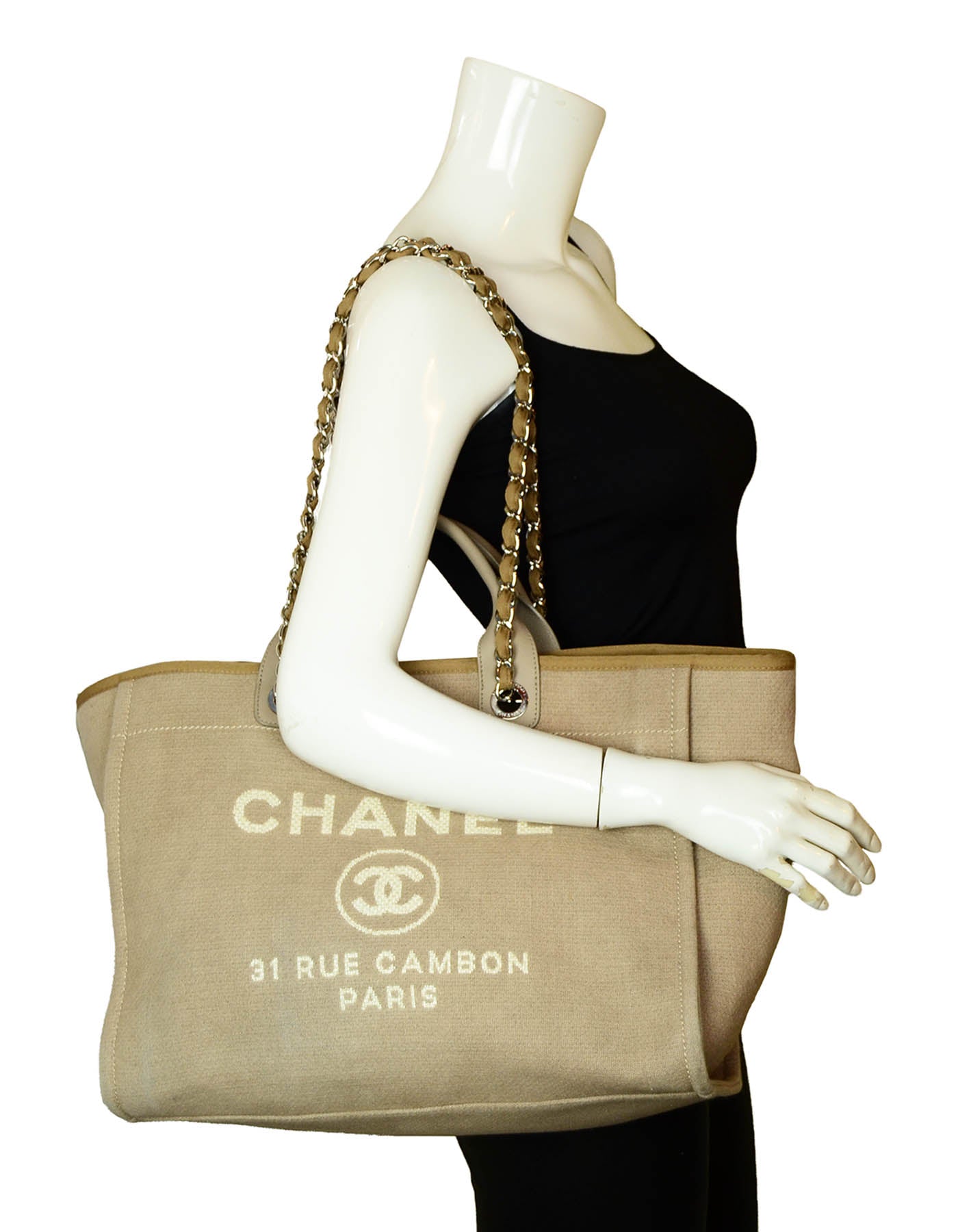 Chanel Ecru Beige Canvas Medium Deauville Tote Bag – ASC Resale