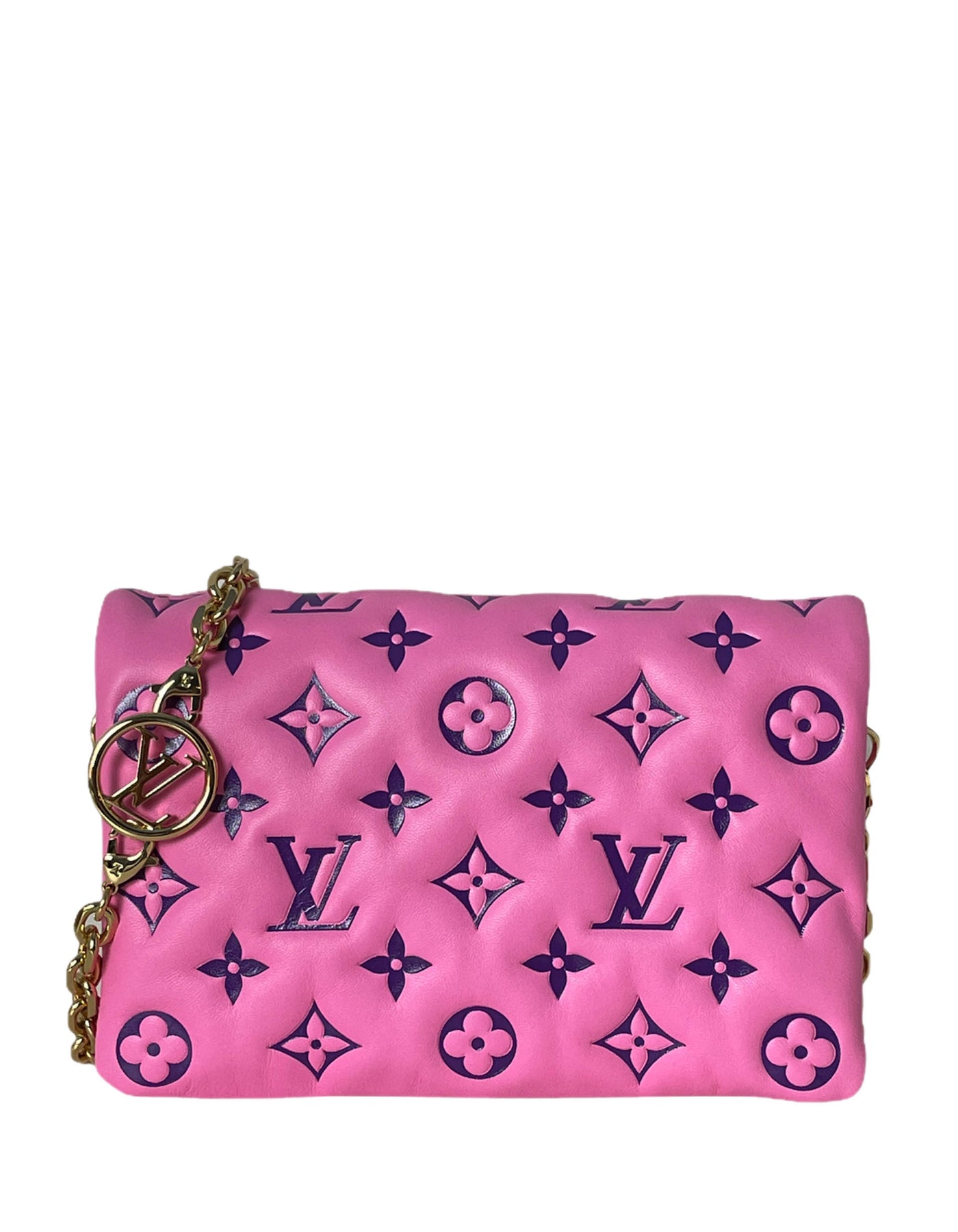 Louis Vuitton Pink/Purple Lambskin Leather Pochette Coussin  Crossbody/Clutch Bag