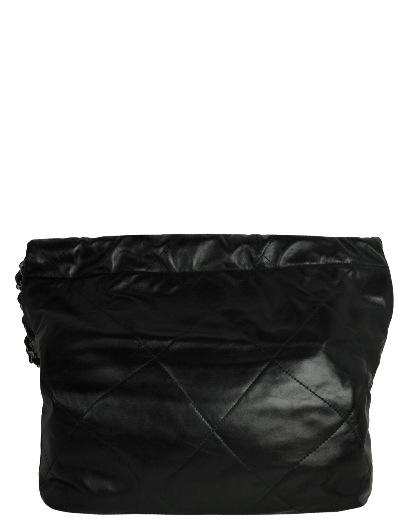 Chanel Black Shiny Calfskin Quilted Small Chanel 22 Tote Bag For Sale at  1stDibs