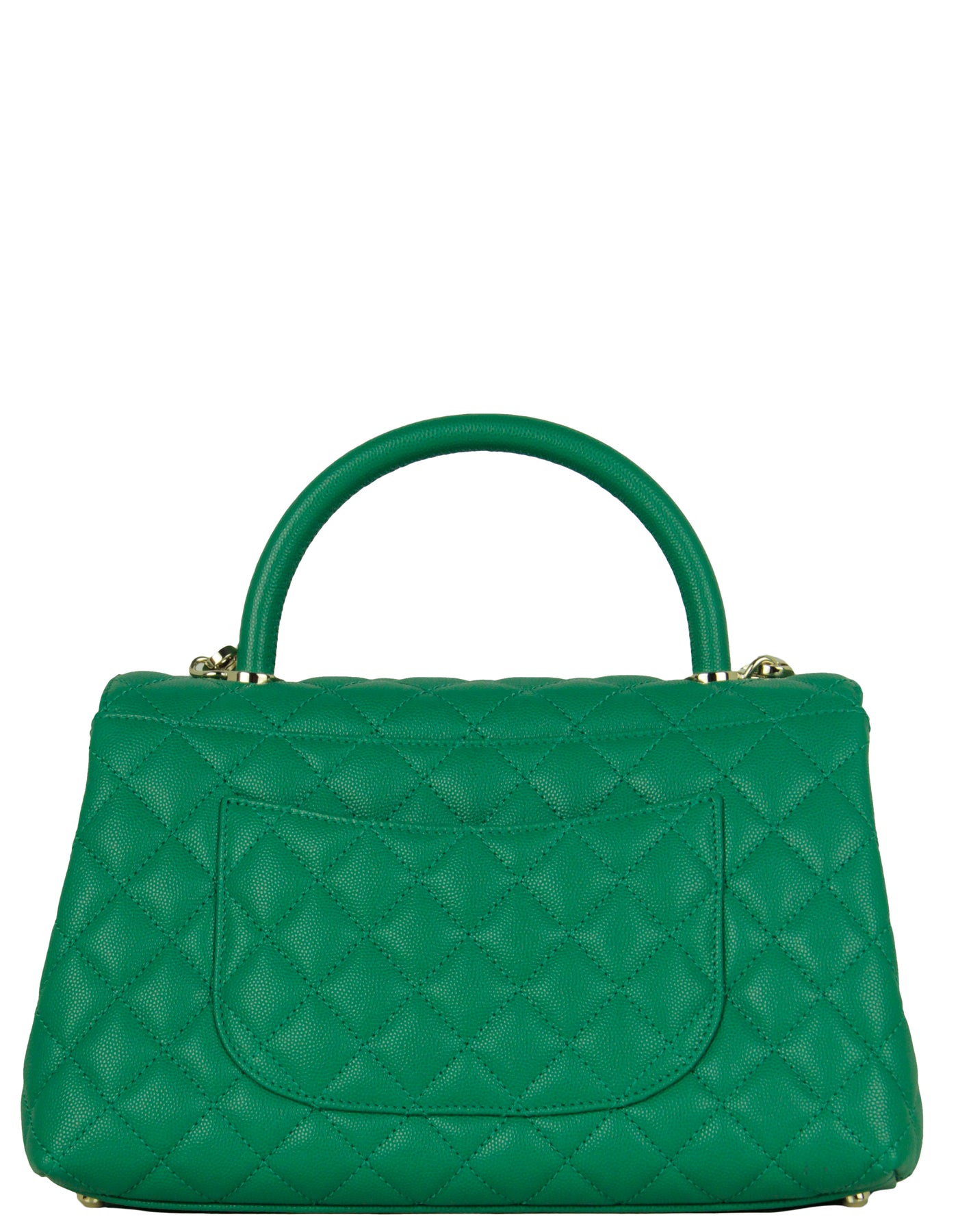 Chanel 2022 Green Caviar Quilted Small Coco Handle Flap Bag – ASC