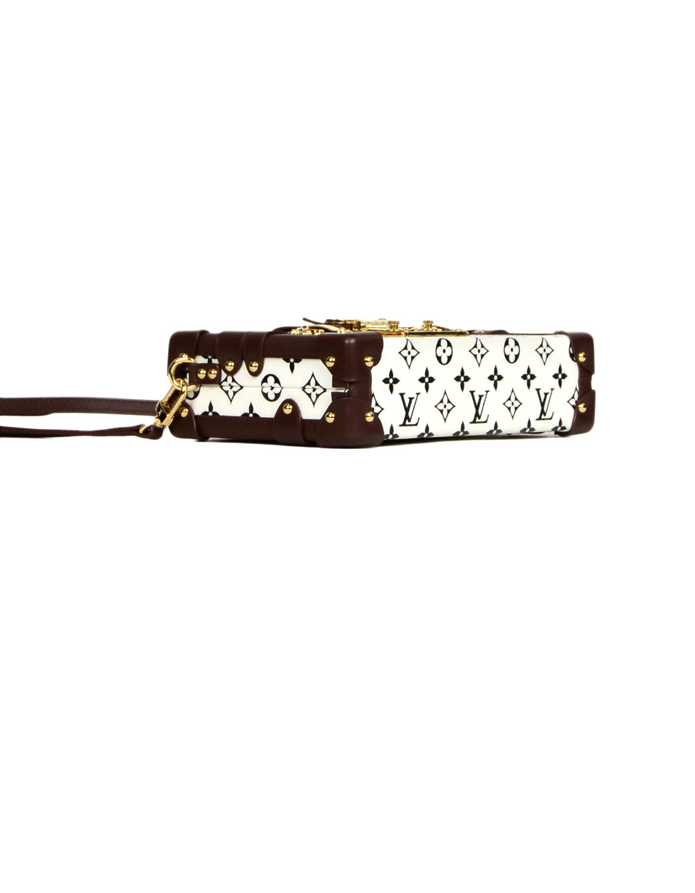 edit Louis Vuitton Limited Edition Black/White Monogram Petite Malle Trunk  Crossbody For Sale at 1stdibs