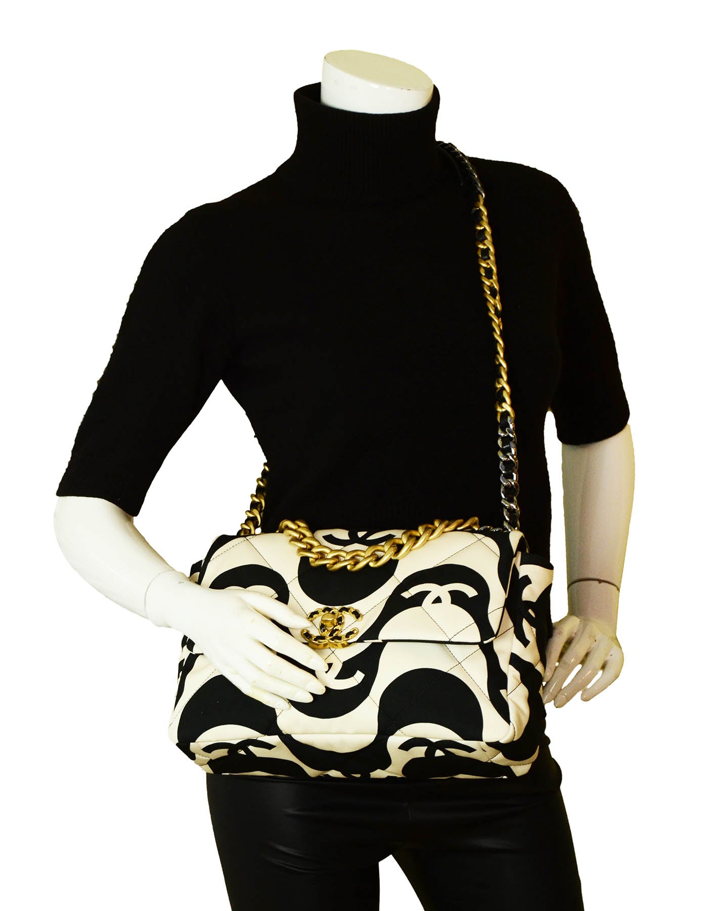 Chanel 19 Large Flap Bag Black & Ecru – MILNY PARLON
