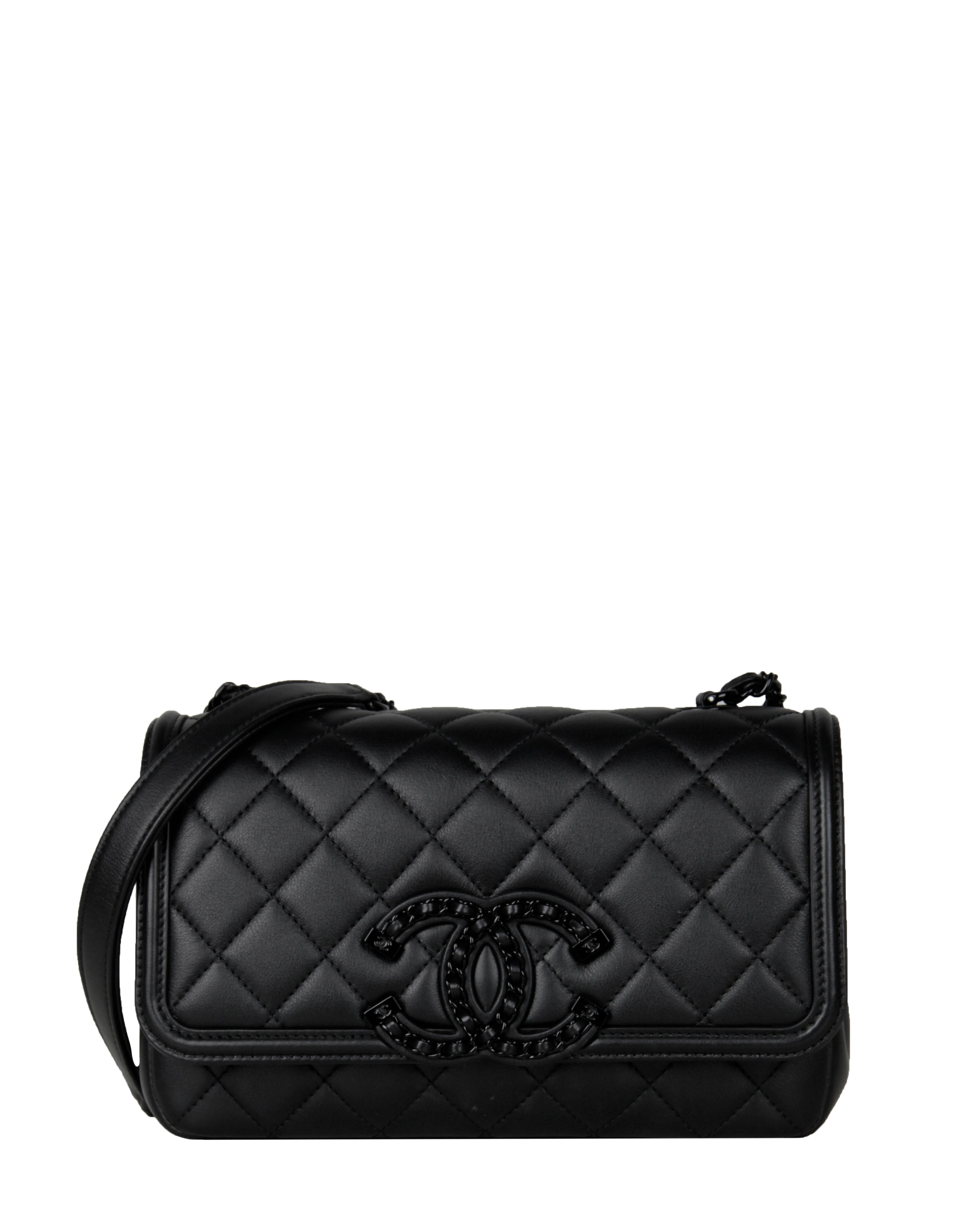 Chanel SO BLACK CC Small Filigree Flap Crossbody Bag