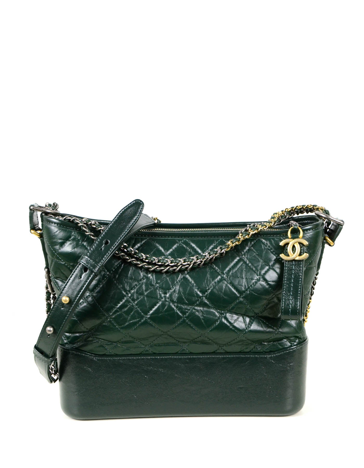 Chanel NWT Dark Green Distressed Quilted Medium Gabrielle Bag For Sale at  1stDibs  chanel gabrielle bag green, chanel gabrielle green bag, chanel  gabrielle bag colors