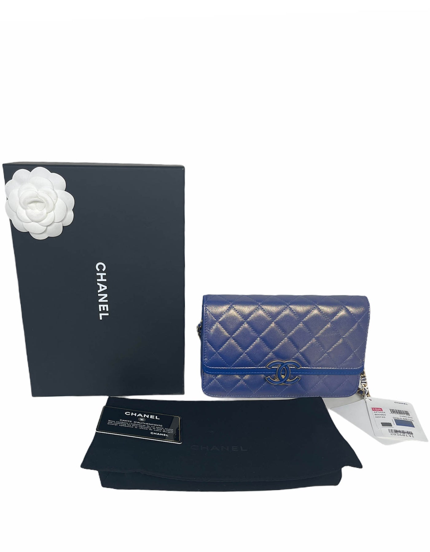CHANEL, Accessories, Channel Navy Quilted Wallet