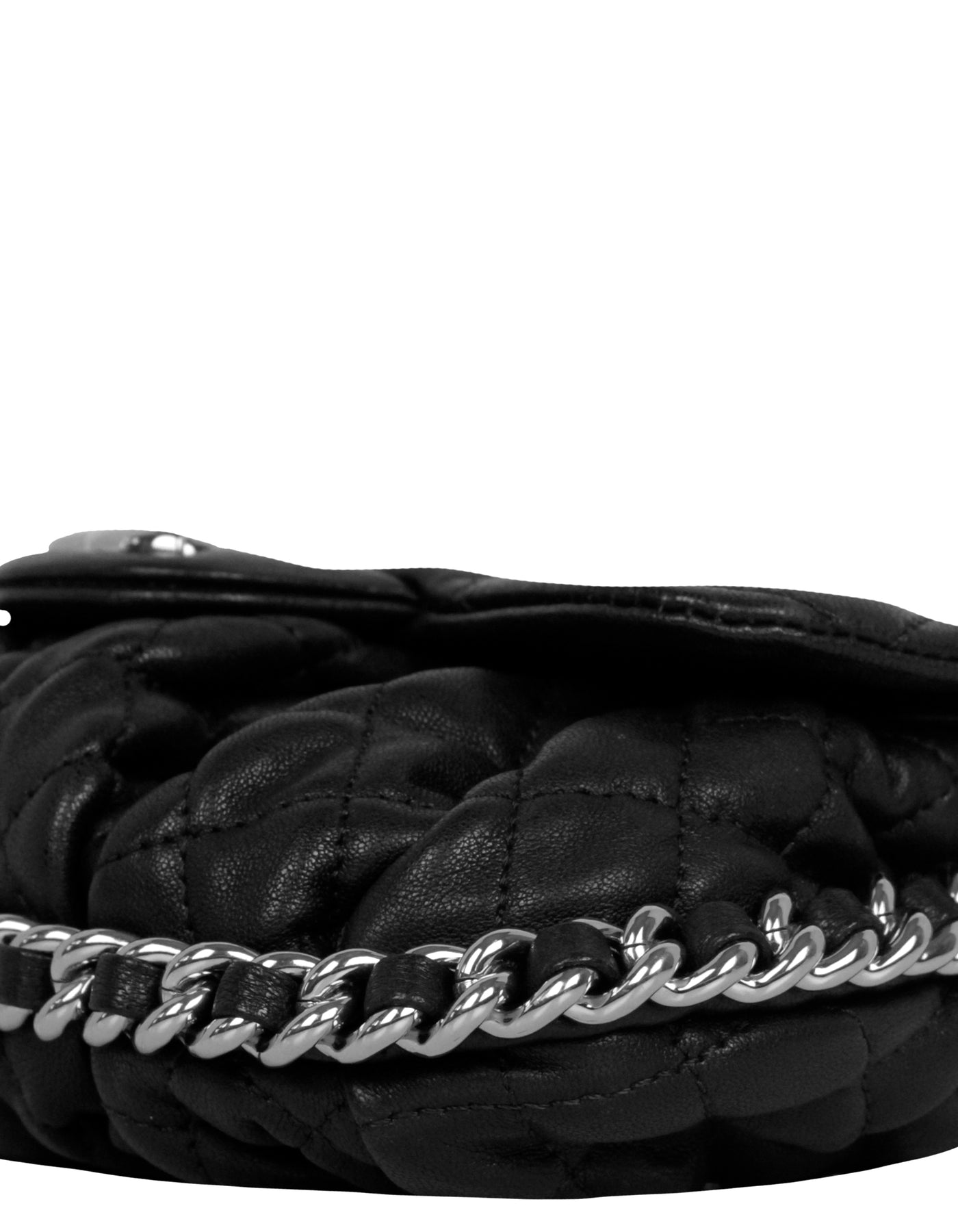 Chanel Black Quilted Washed Lambskin 'CHAIN AROUND