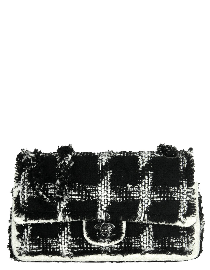 Chanel 2020 Black/White Tweed Medium Classic Double Flap Bag – ASC