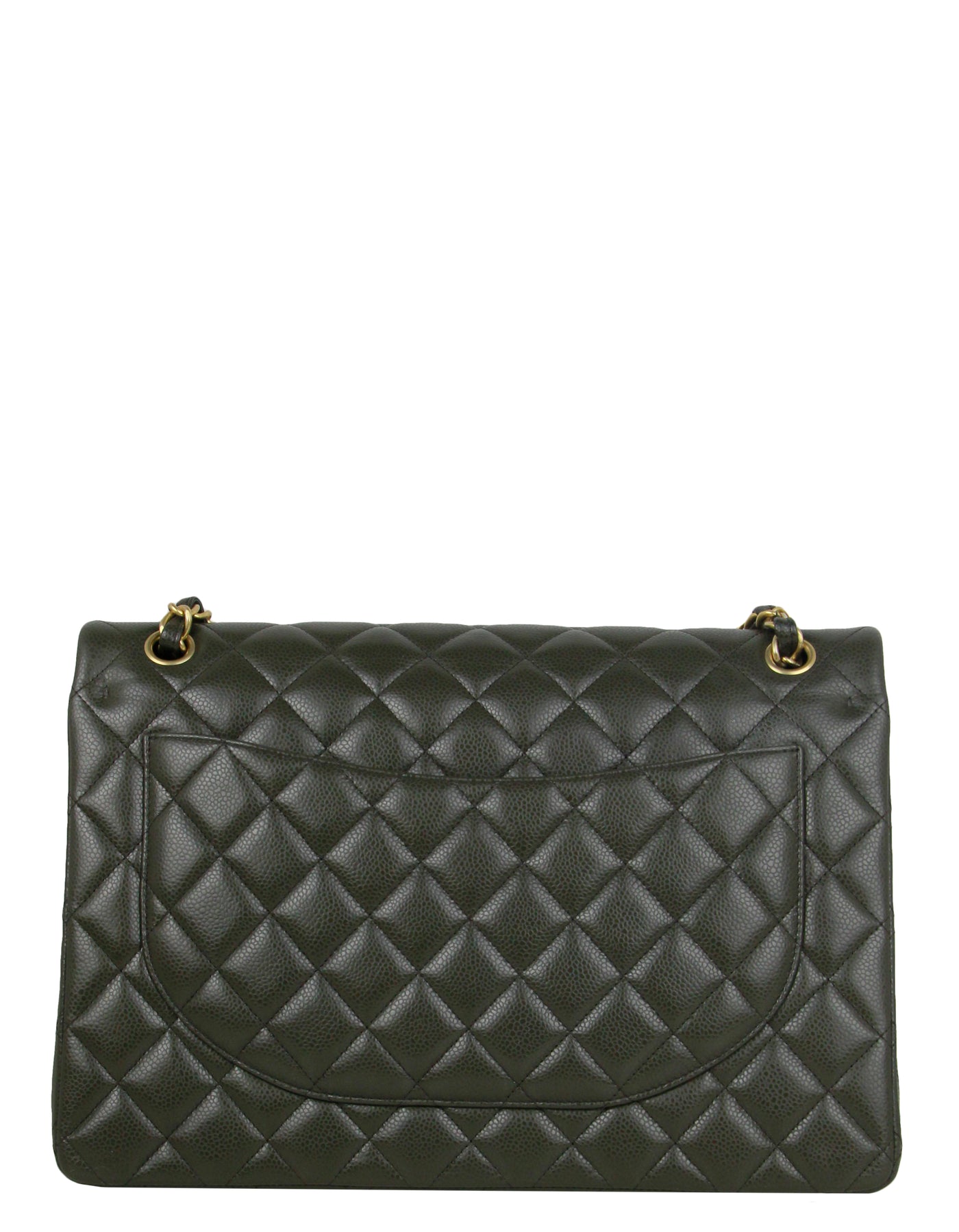 Green Quilted Caviar New Classic Double Flap Maxi
