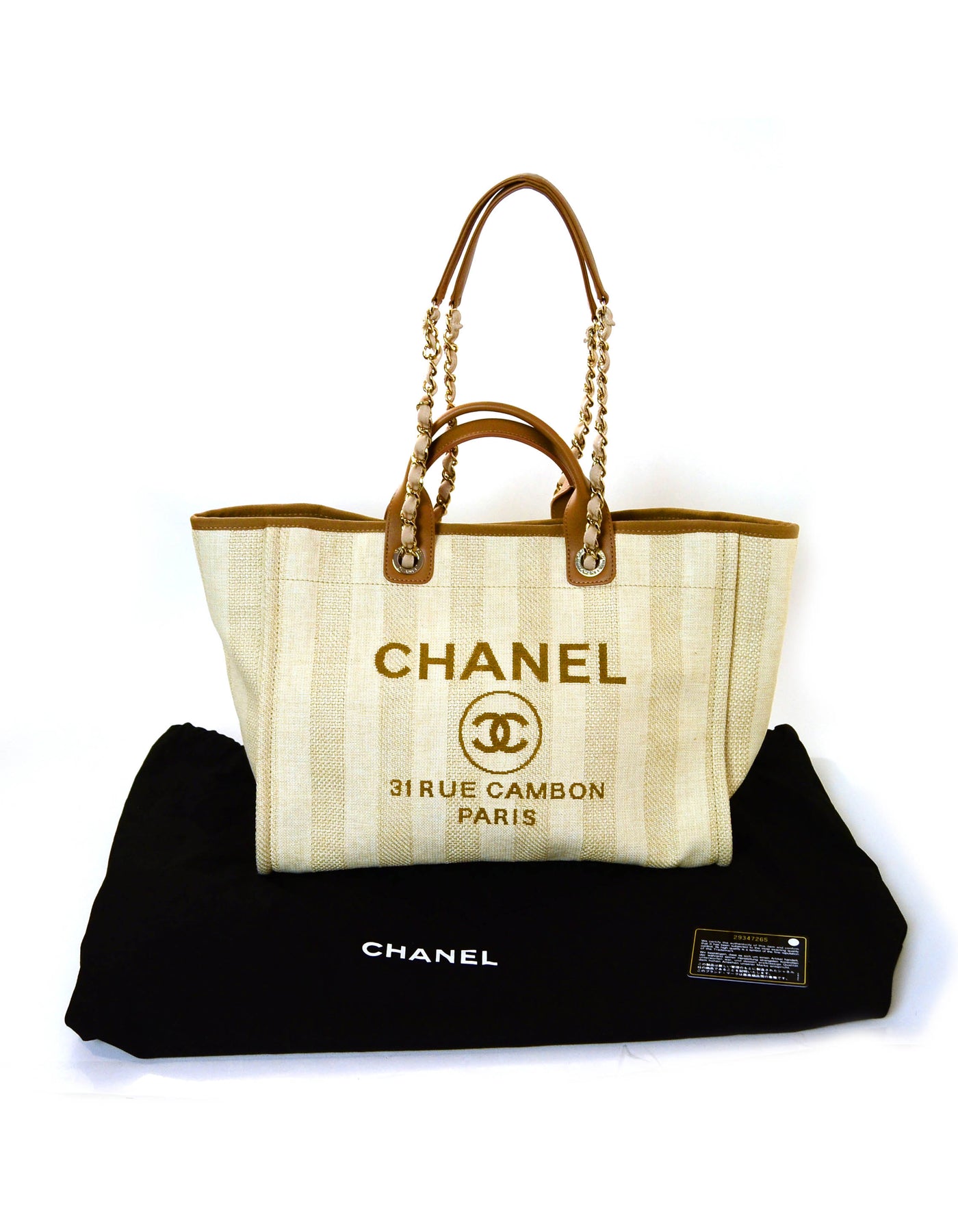 Chanel NEW 2020 Black Mixed Fibers Large Deauville Tote Bag