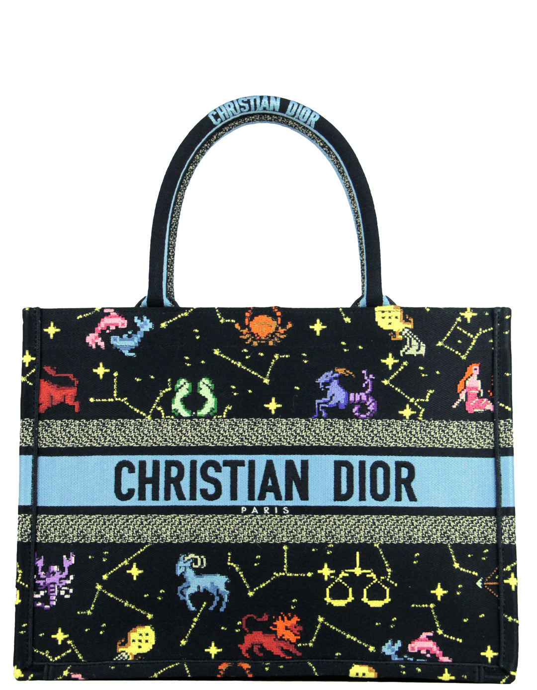Dior 2022 Black Multicolor Dior Pixel Zodiac Embroidery Small Book