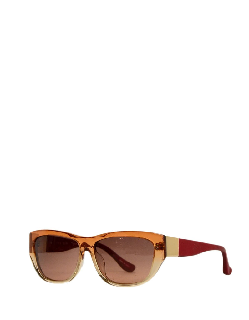 Linda Farrow x The Row Orange Ombre Sunglasses w/ Leather