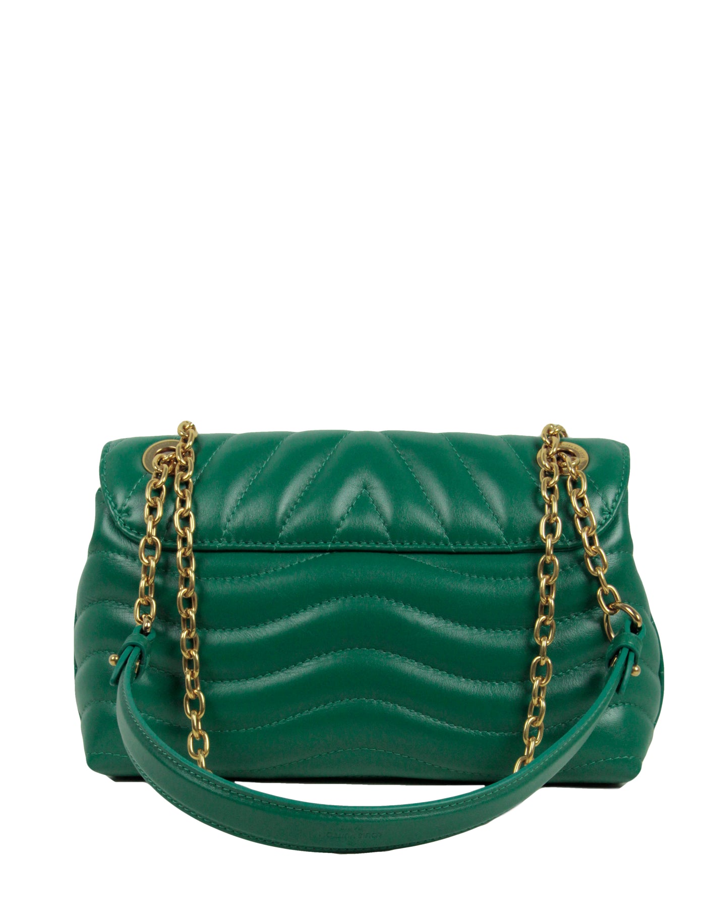 Louis+Vuitton+New+Wave+Chain+Shoulder+Bag+Green+Leather+Magentic+closure  for sale online