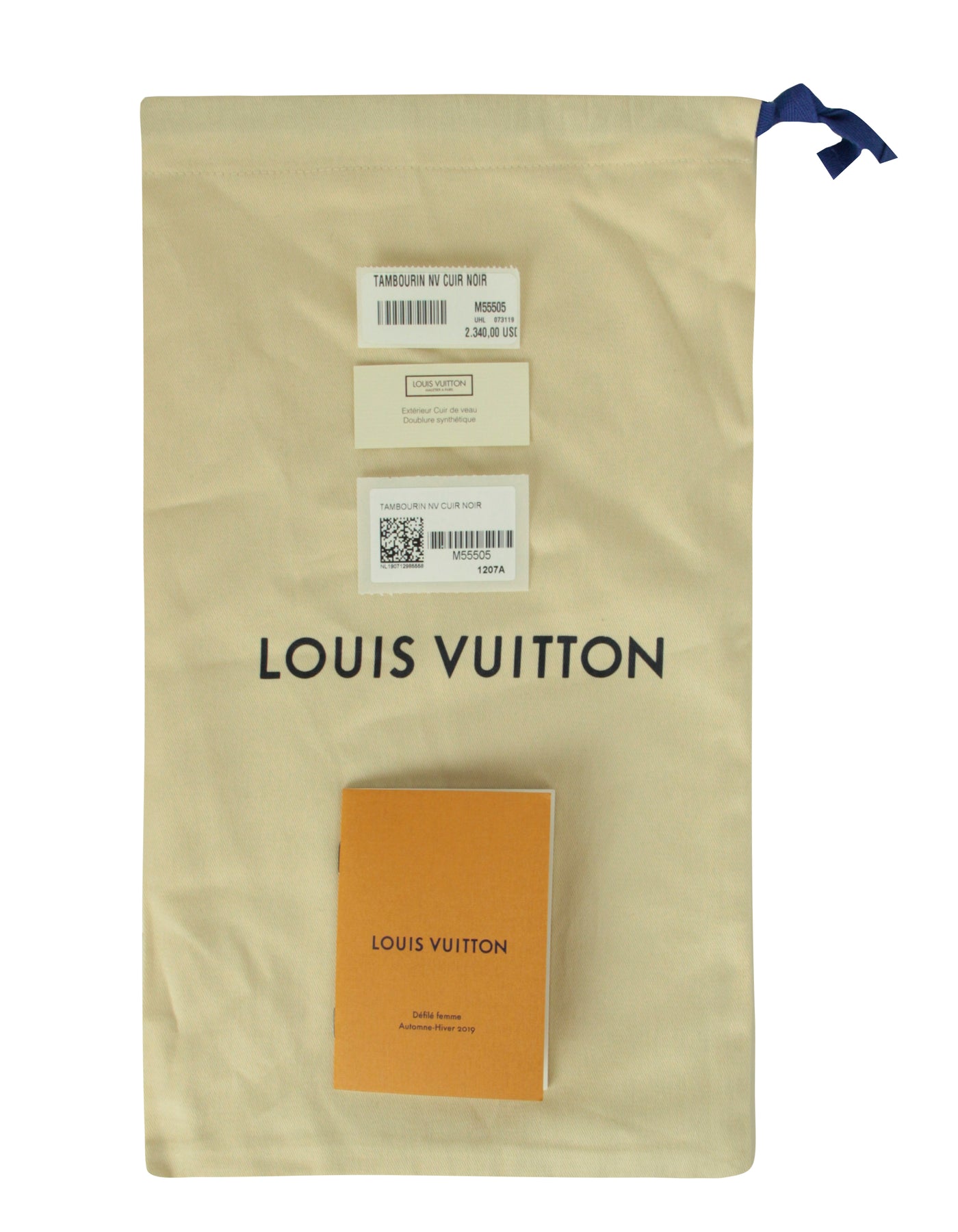 Louis Vuitton Black Smooth Calfskin Tambourin Gold Hardware, 2019