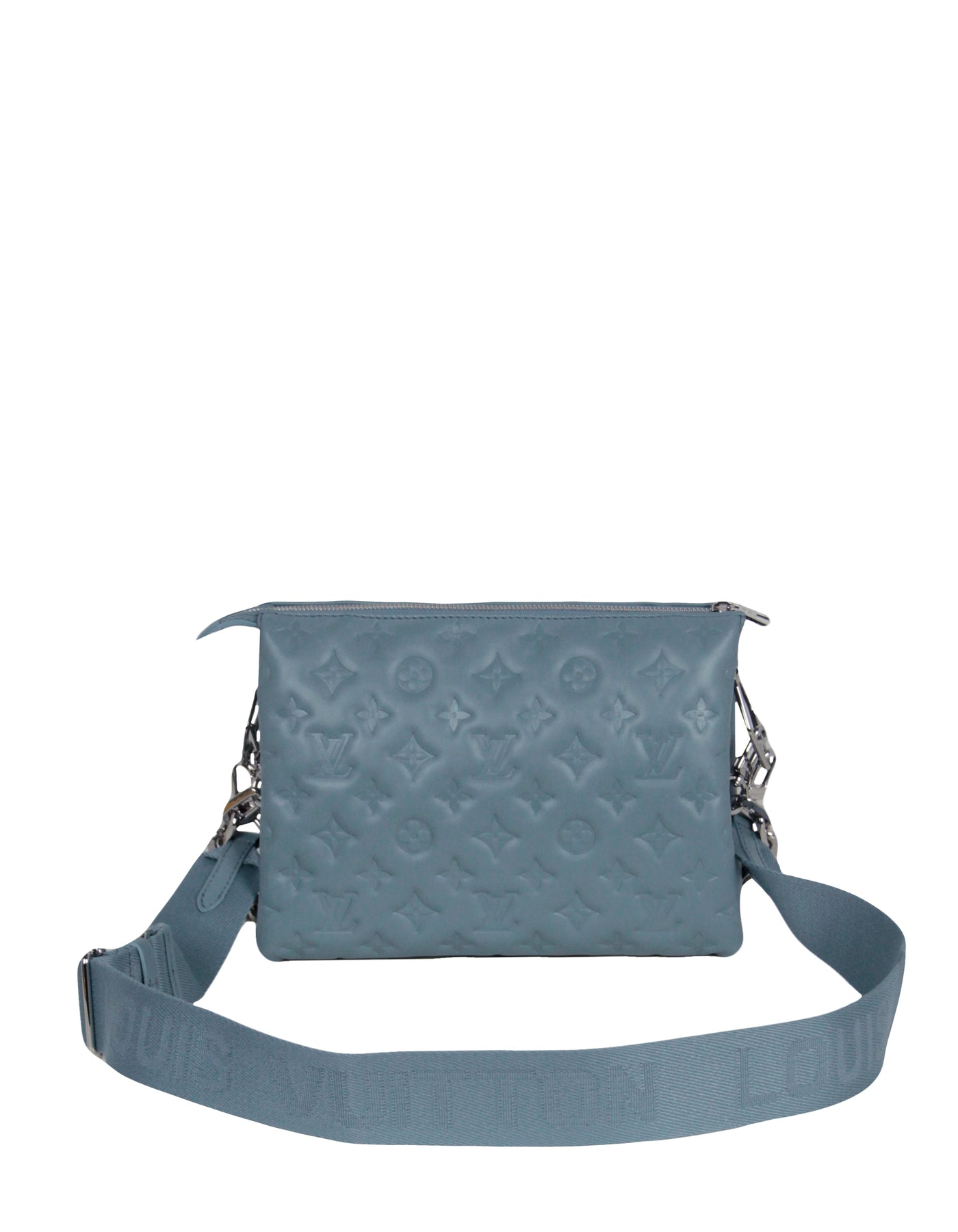 Louis Vuitton Coussin PM Monogram Embossed Blue Glacier in Lambskin with  Silver-tone - US