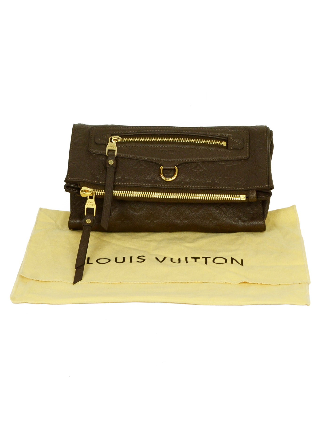  Louis Vuitton Monogram Empreinte Taupe Petillante Clutch