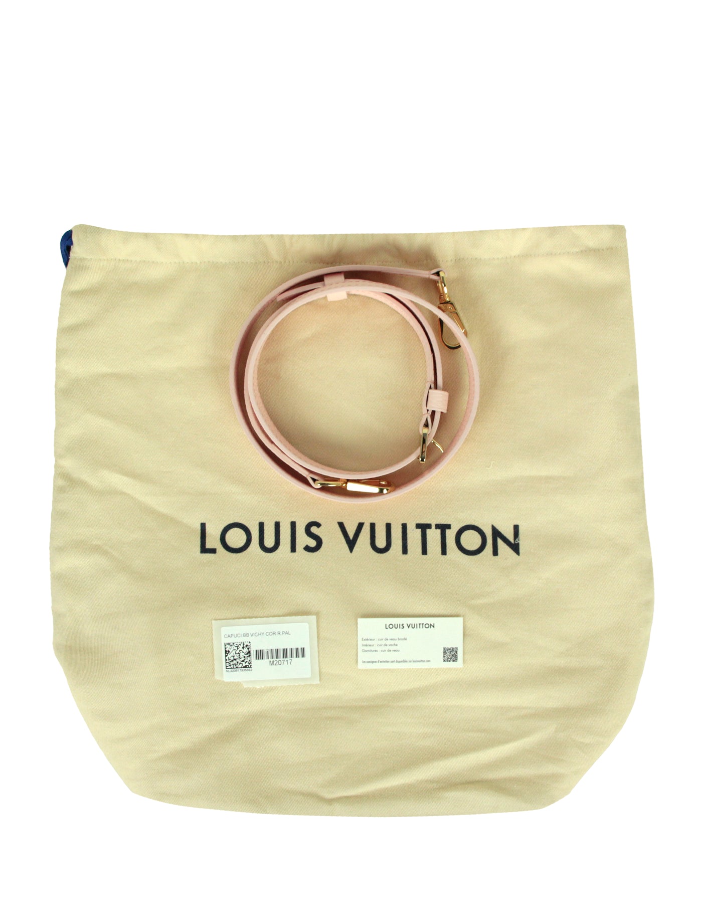 Louis Vuitton Light Pink Taurillon Embroidered Vichy Capucines BB