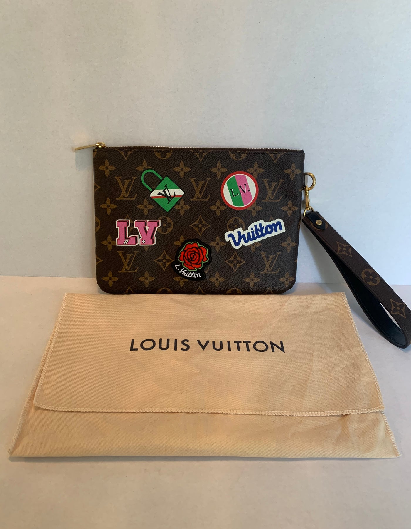 Louis Vuitton Limited Edition Patches Wristlet