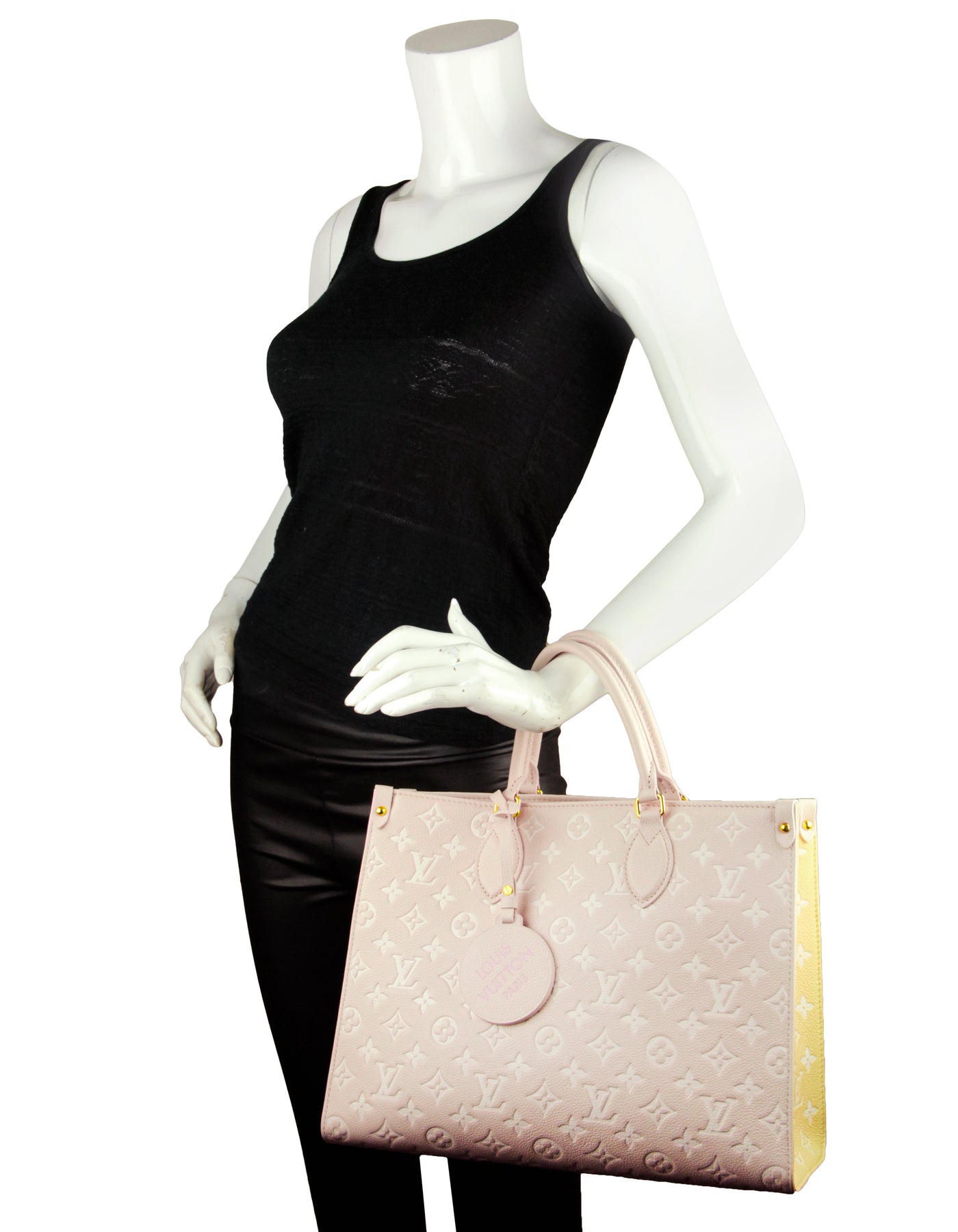Louis Vuitton Pink and Yellow Monogram Empreinte Onthego PM Gold Hardware, 2022 (Like New), Pink/Yellow Womens Handbag
