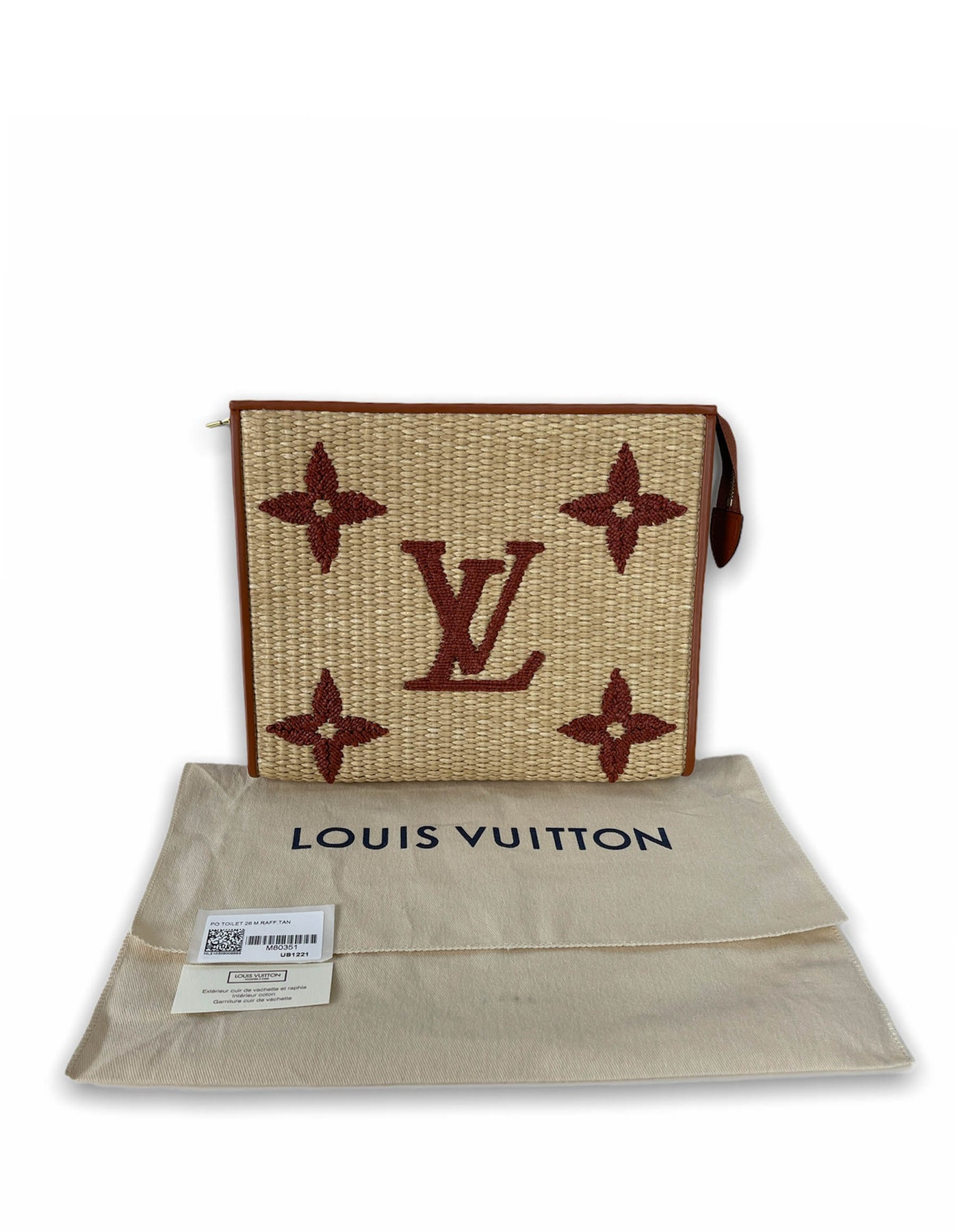 Louis Vuitton toilet pouch 26 Raffia monogram Beige Straw ref