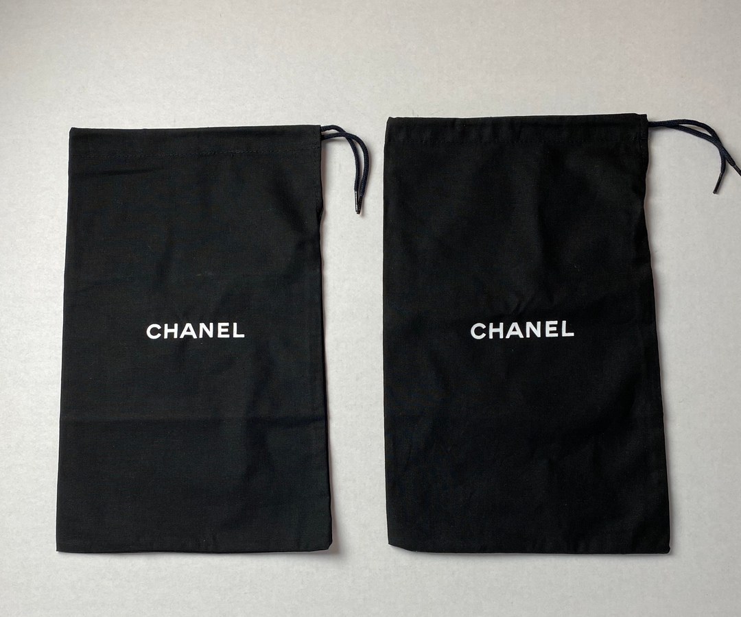 100 Auth Chanel Set of Two Black Shoe Small Bag Wallet Dust Bags 13 ASC Resale