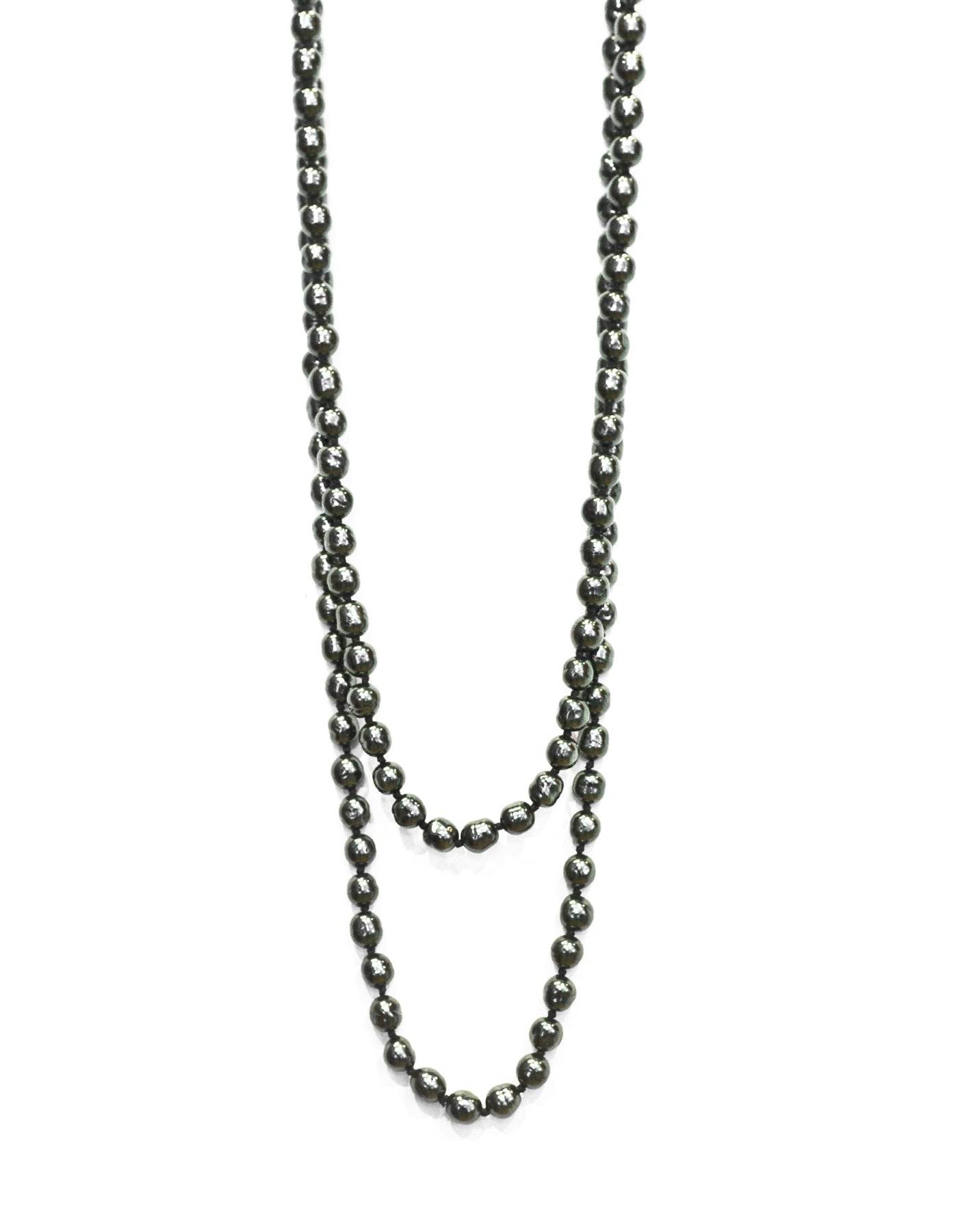 Chanel Vintage Dark Grey Pearl Necklace