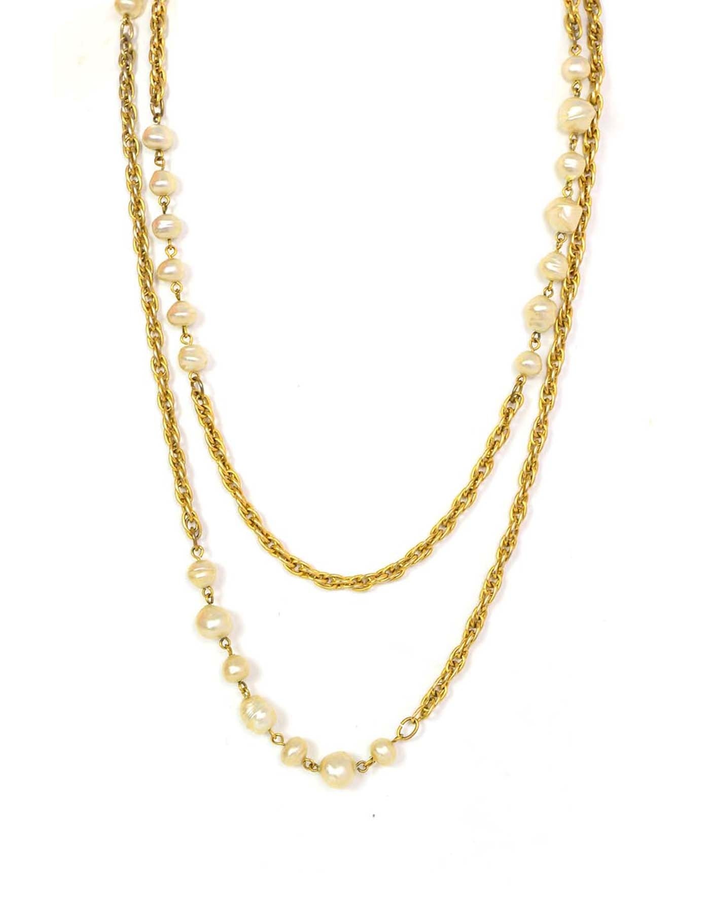 Chanel Vintage Chain Necklace With Open Heart And Cc Mark Top