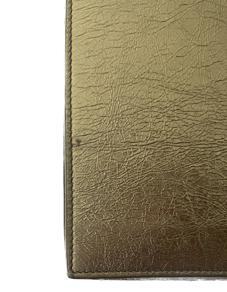 Yves Saint Laurent YSL Gold Metallic Belle de Jour Leather Clutch