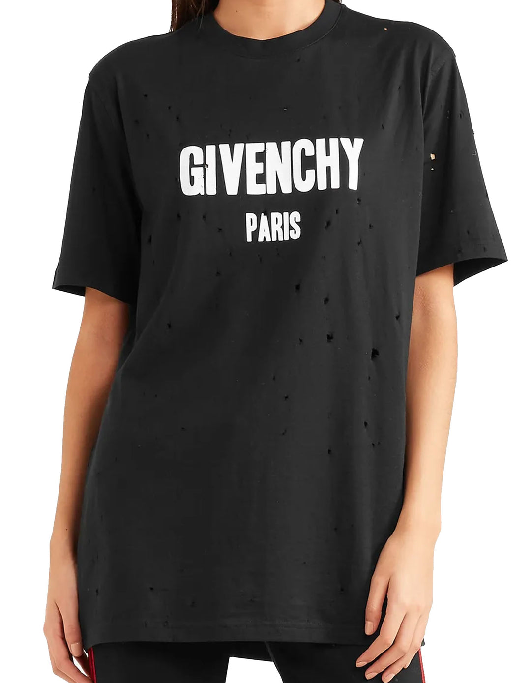 Givenchy distressed t shirt black hotsell