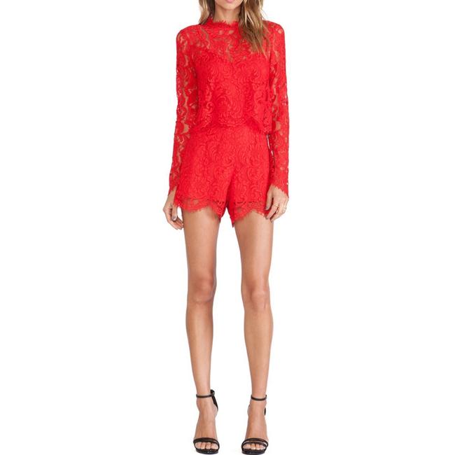 Saylor Red Savannah Lace Romper/Jumpsuit sz S – ASC Resale